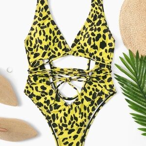 Swimwear in Yellow and Black Size S